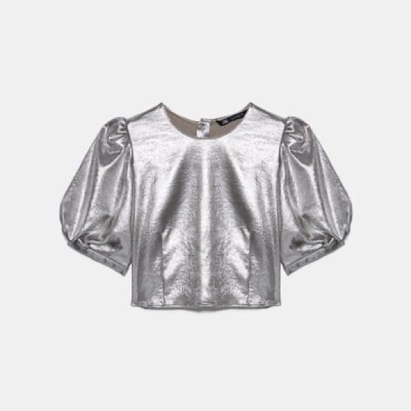 Zara Voluminous Metallic Top - Picture 2 of 11